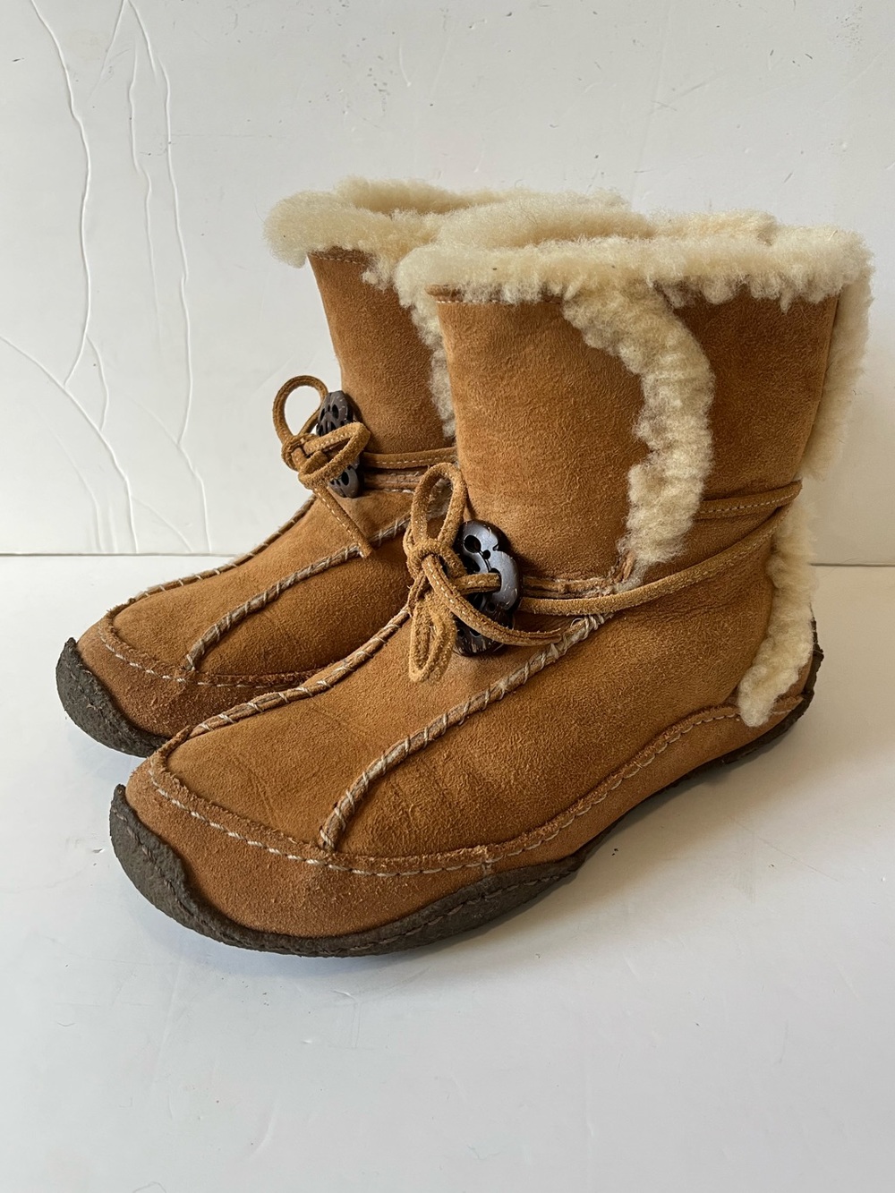 Sorel Pakua Brown Leather Shearling Lined Moccasin Winter Boots size 8